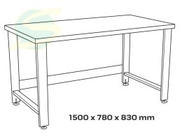Stół warsztatowy:1500mm x 780mm x 830mm